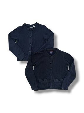 2 Pk French Toast Place Navy Crewneck Cardigan Sweaters Size 7/8